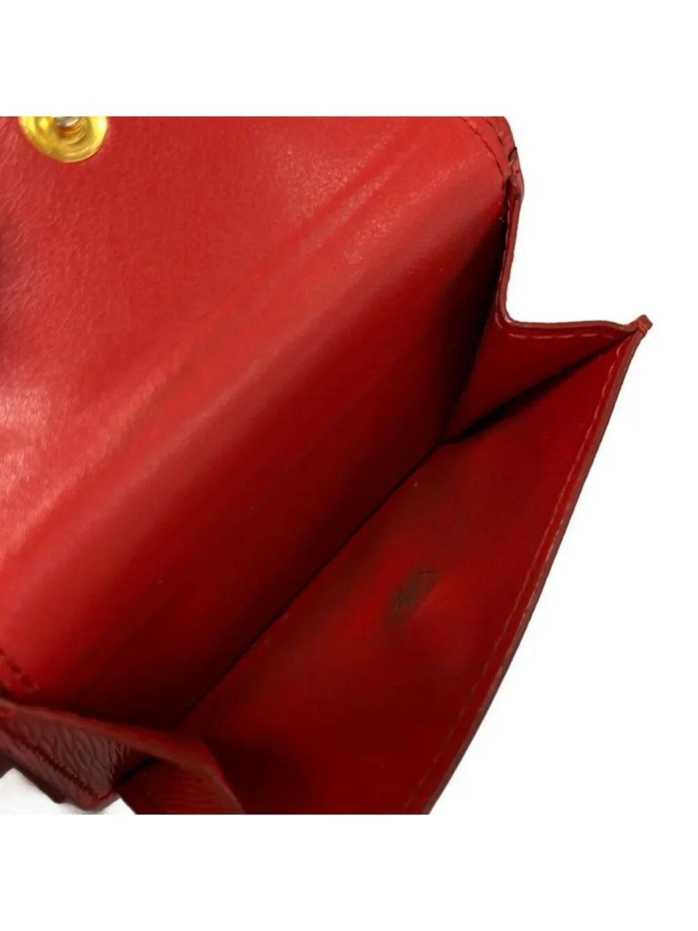 Prada Trifold Wallet Red Leather